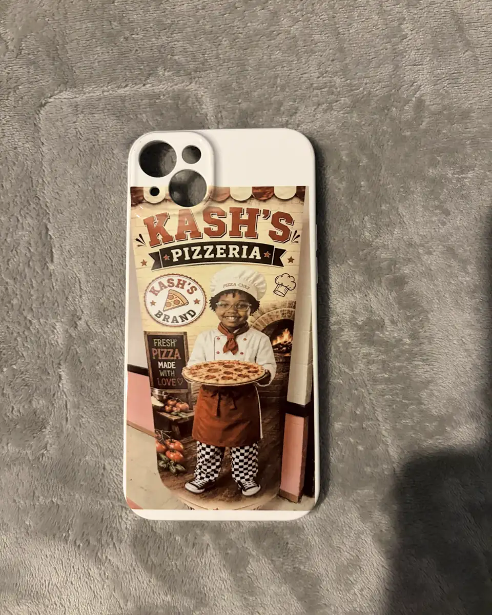 iPhone case printed with a custom portrait
